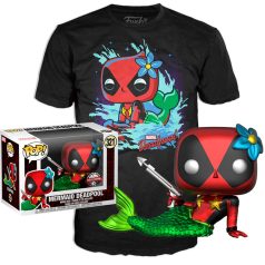   Funko POP Szett: figura és póló -  Marvel Deadpool Mermaid Exclusive (321)